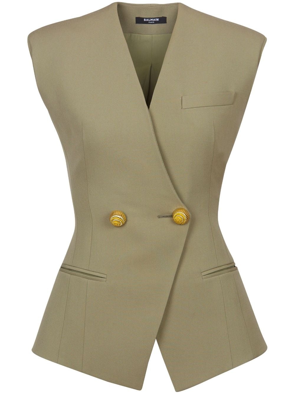 buttoned grain-de-poudre waistcoat - 1