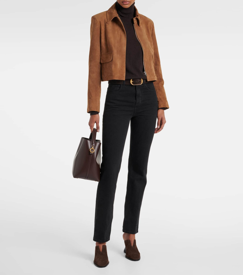 NOUR HAMMOUR Bleeker cropped suede jacket outlook