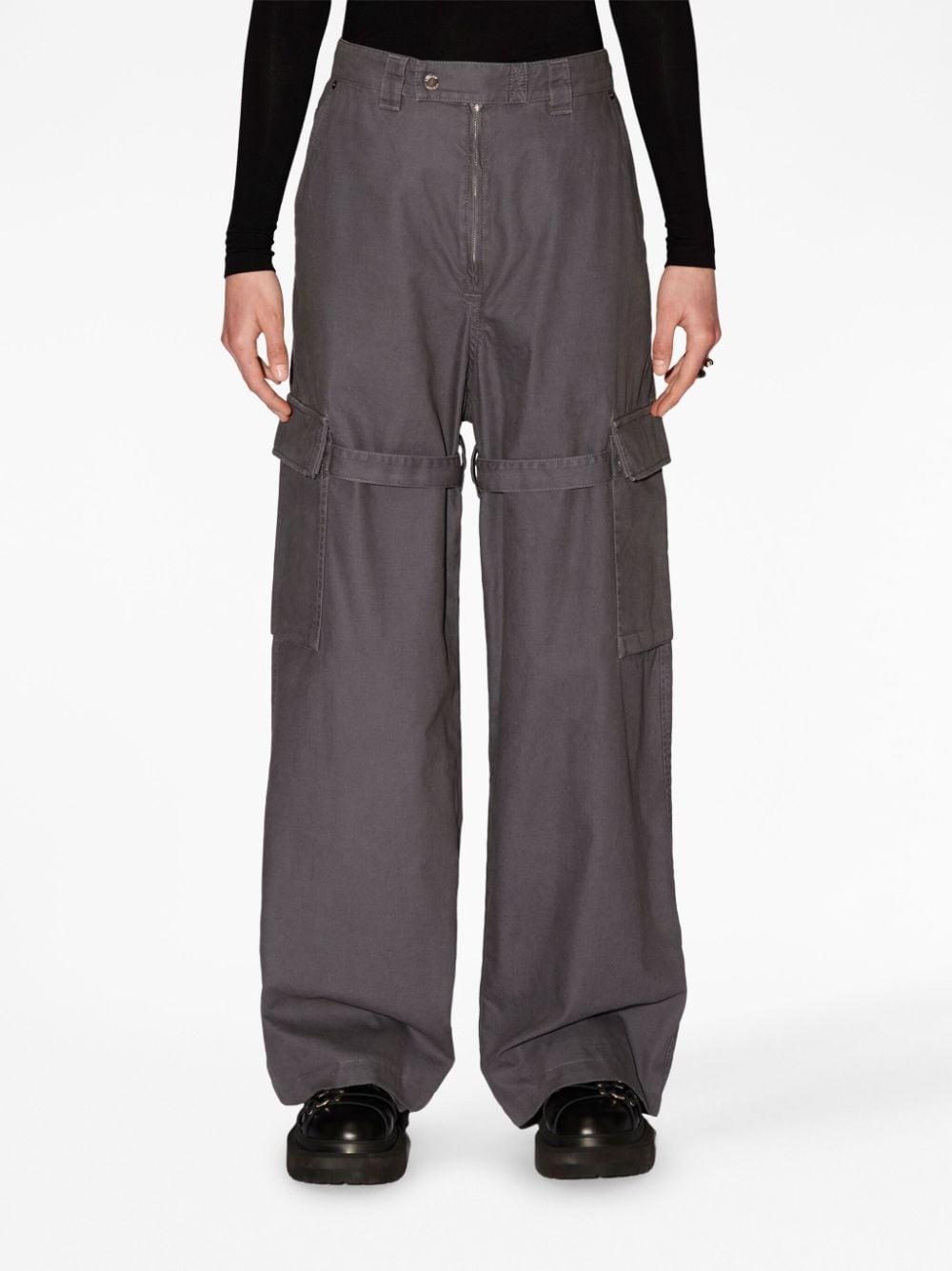 belted-leg cargo trousers - 5