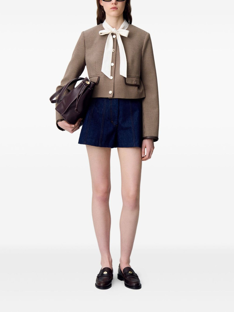 Claudie Pierlot houndstooth-pattern cropped jacket outlook