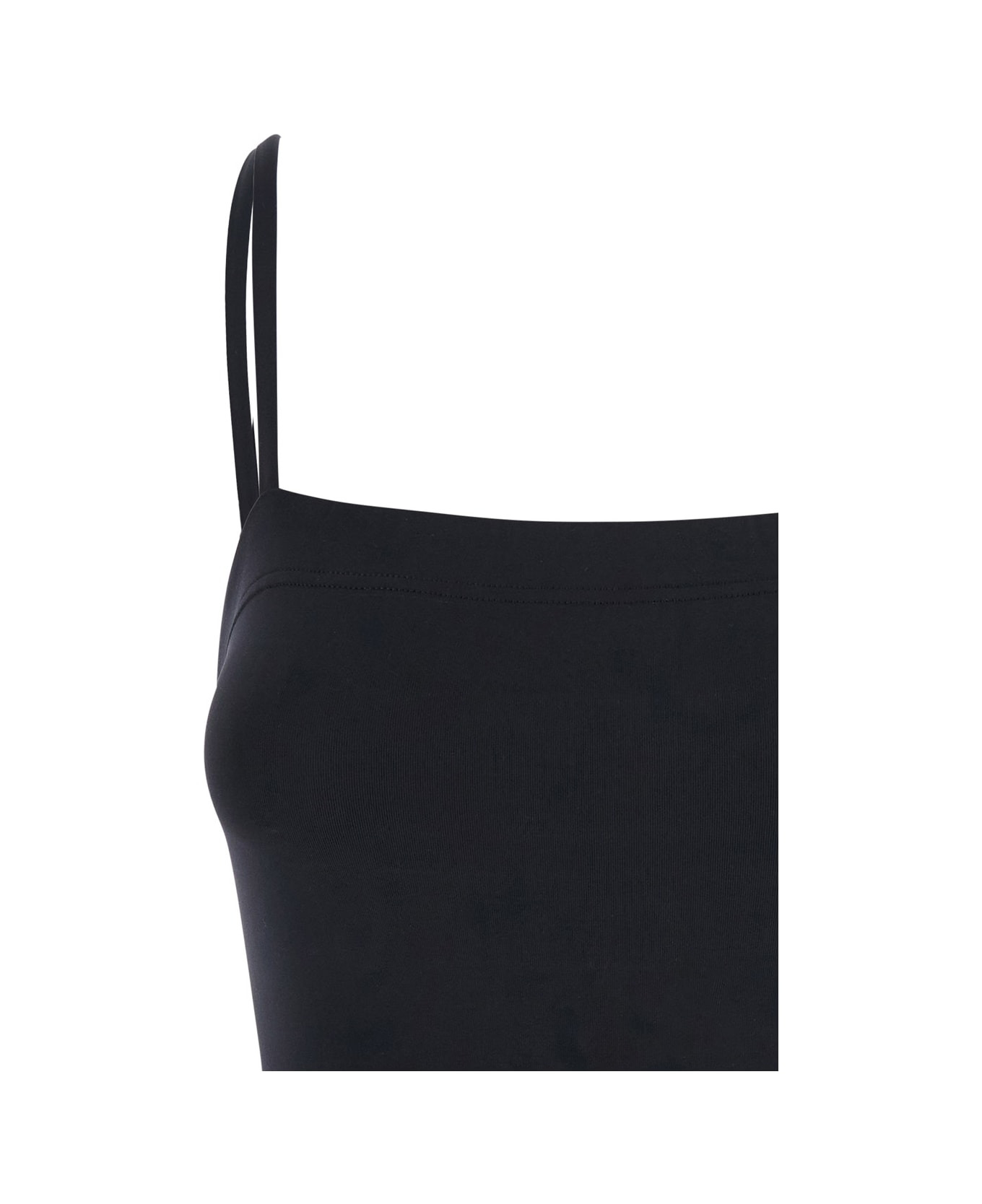 'acquarelle' Black One-piece Swimsuit With Back Neckline In Tech Fabric Woman - 3