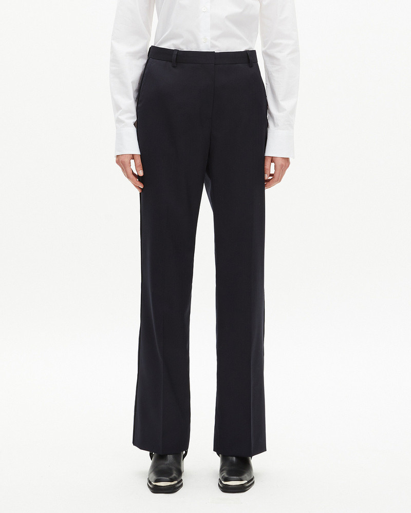 STRAIGHT NAVY WOOL PANTS 3