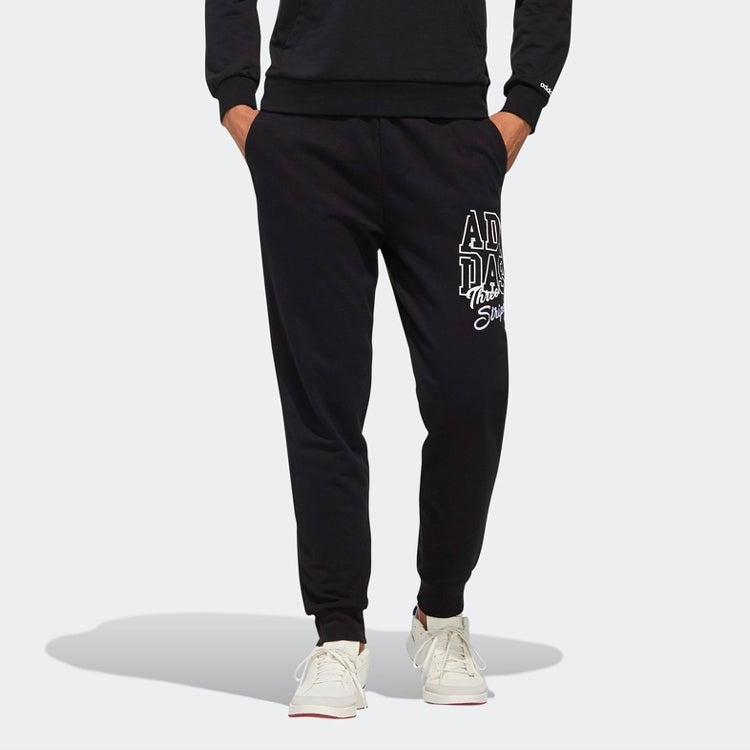 adidas neo Lacing Printing Sports Pants Black EI6277 - 2