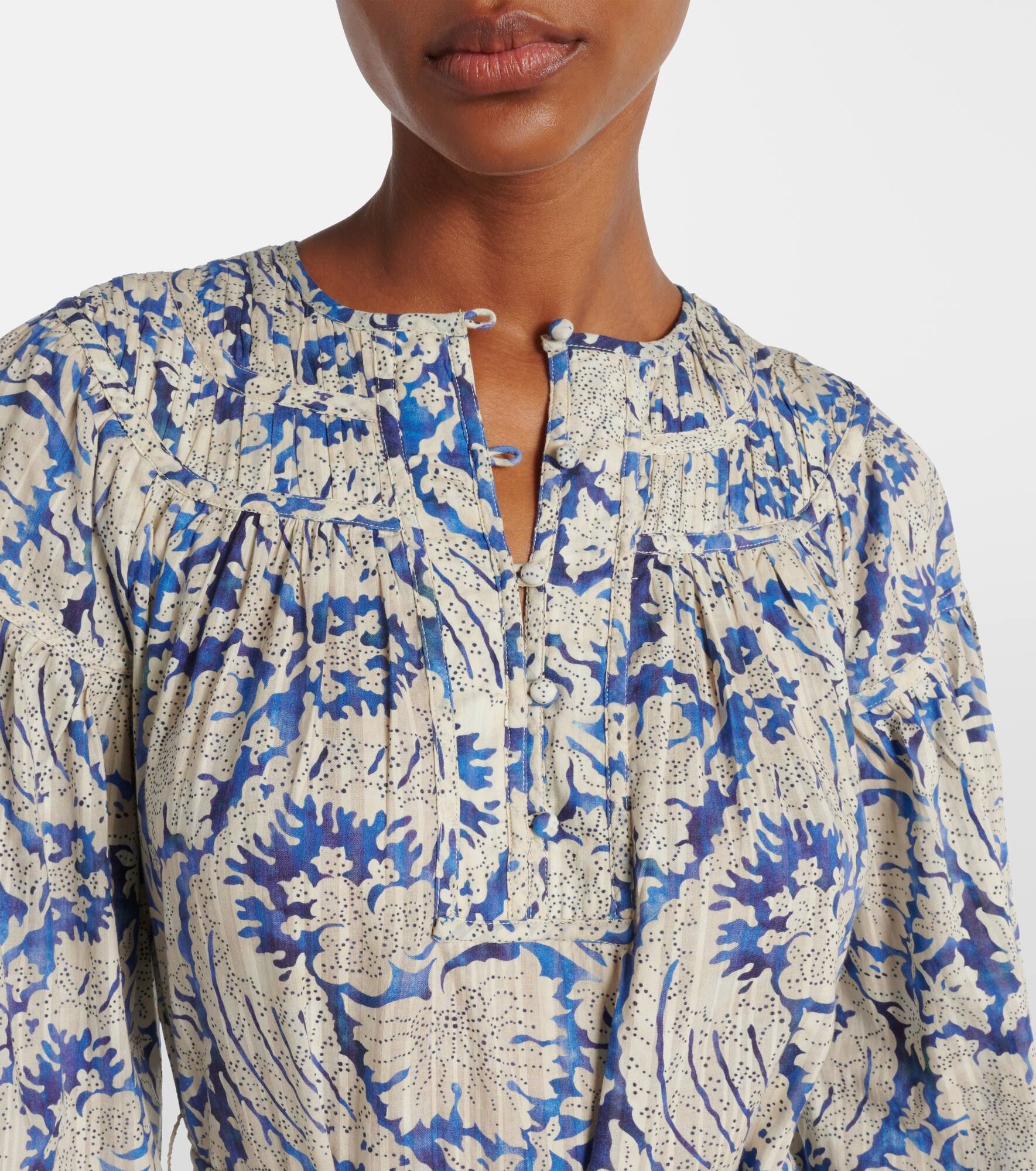 Seraphina printed cotton-blend midi dress - 4