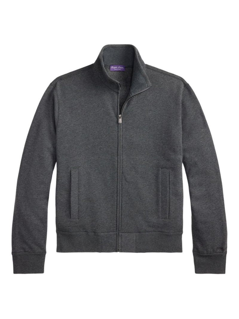 zip-front pocket-detail sweatshirt 1