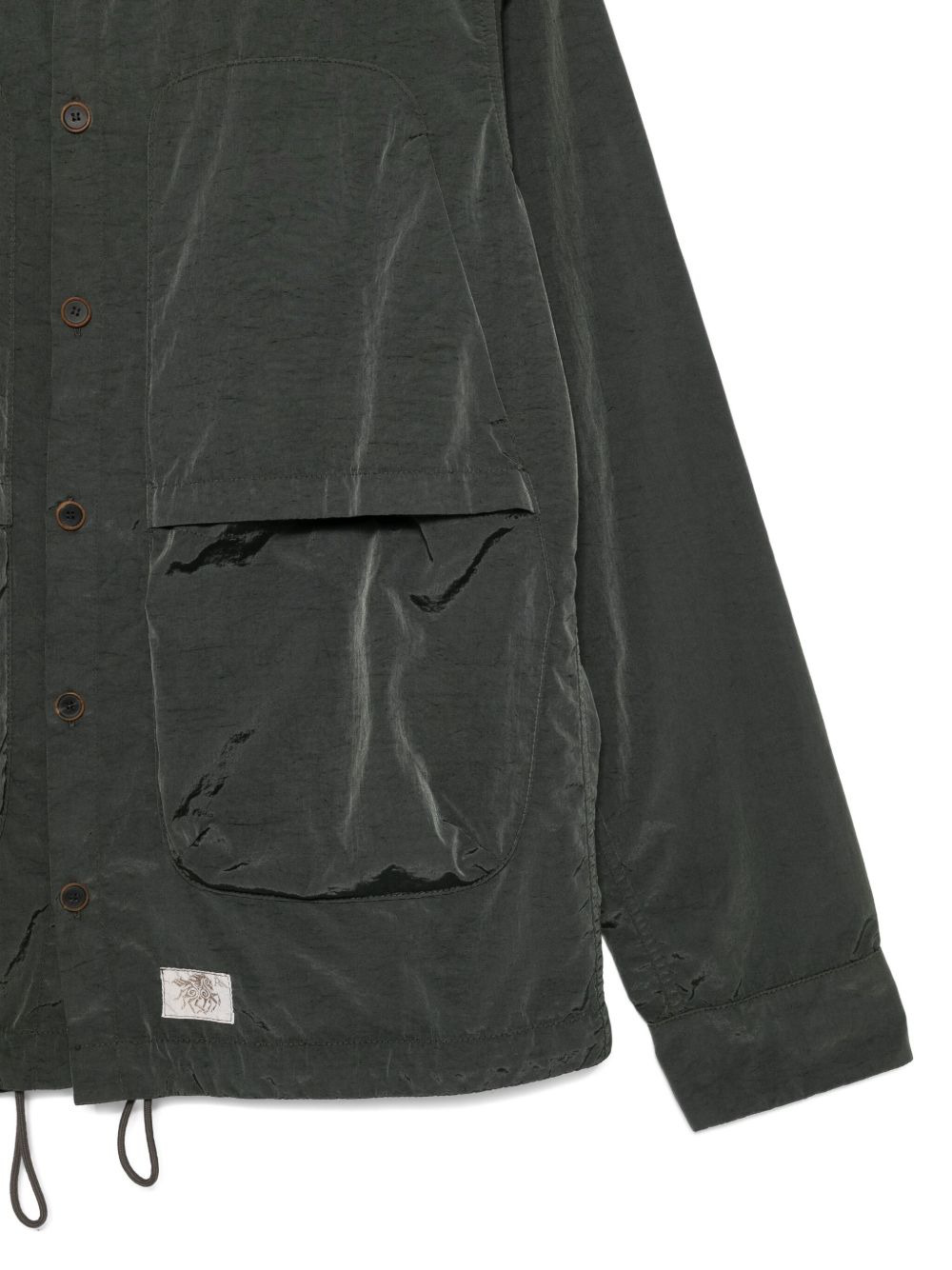 button-fastening patch-pocket shirt jacket - 3