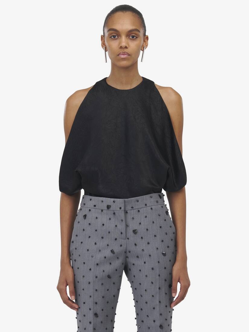 Cosmic Stone Embroidery Cropped Trousers - 5