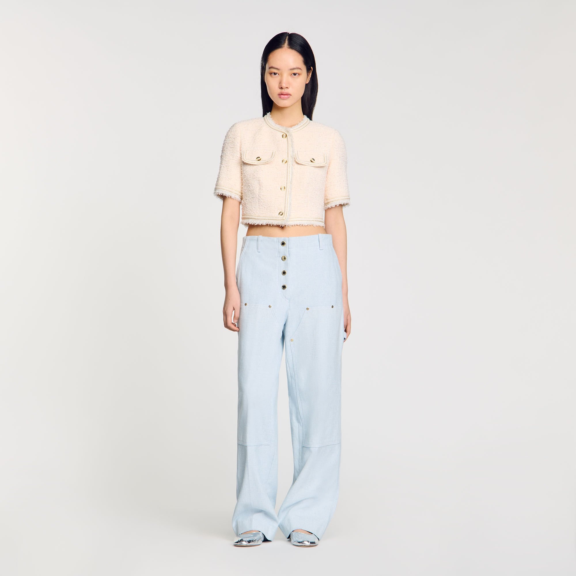 SHORT-SLEEVED TWEED JACKET - 2