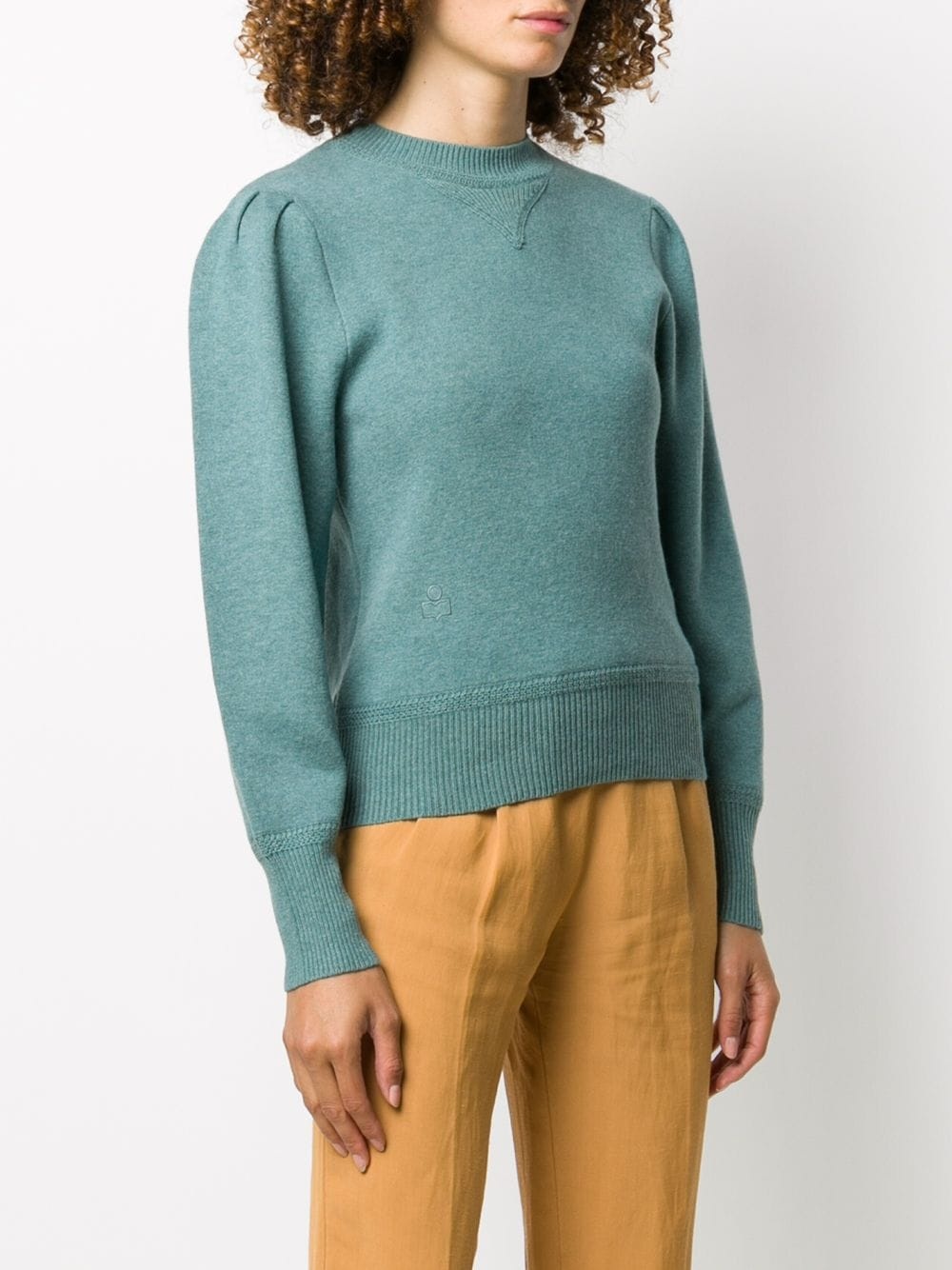 crew neck puff sleeves jumper - 3