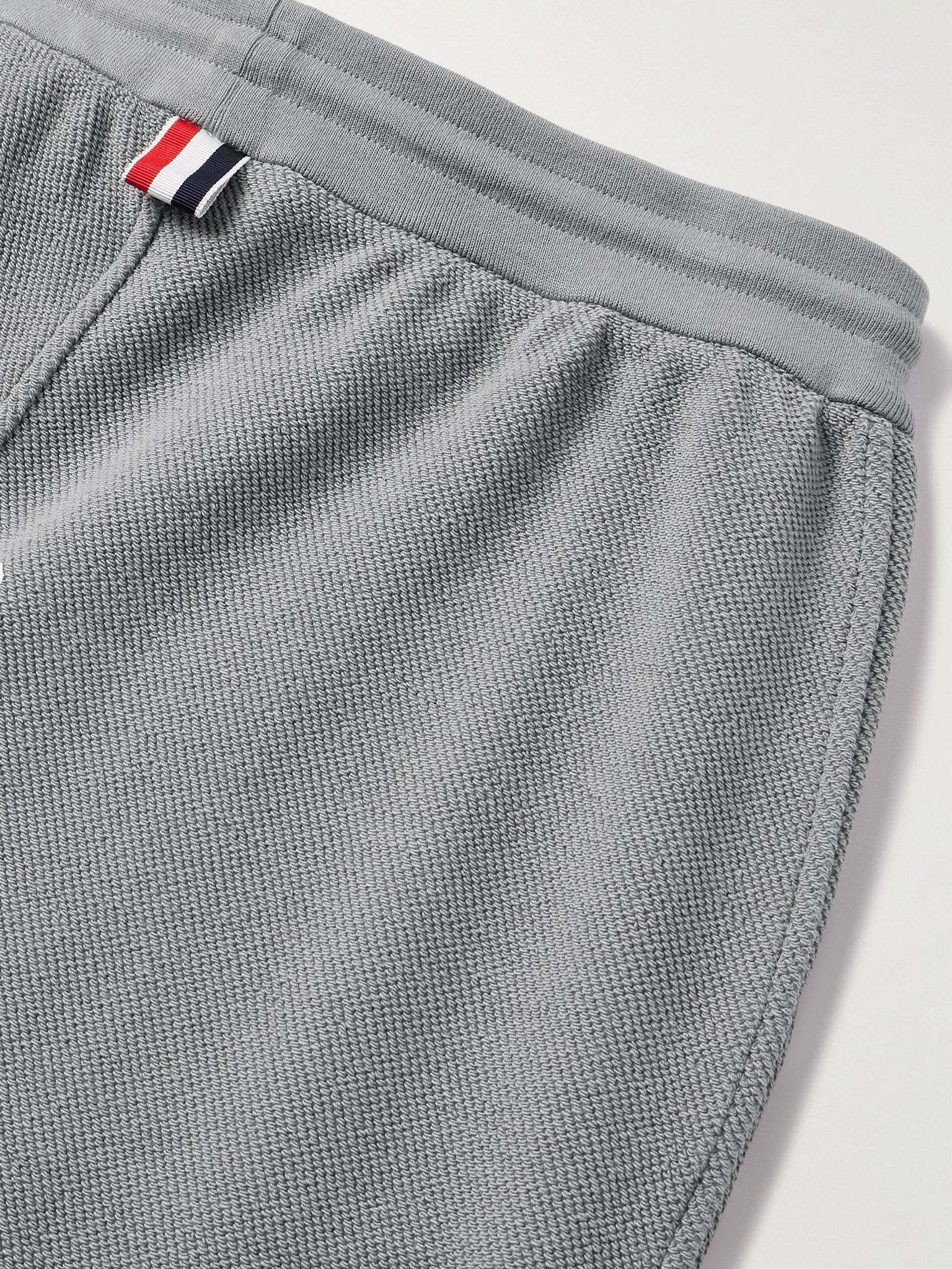 Tapered Striped Cotton-Terry Sweatpants Gray - 5