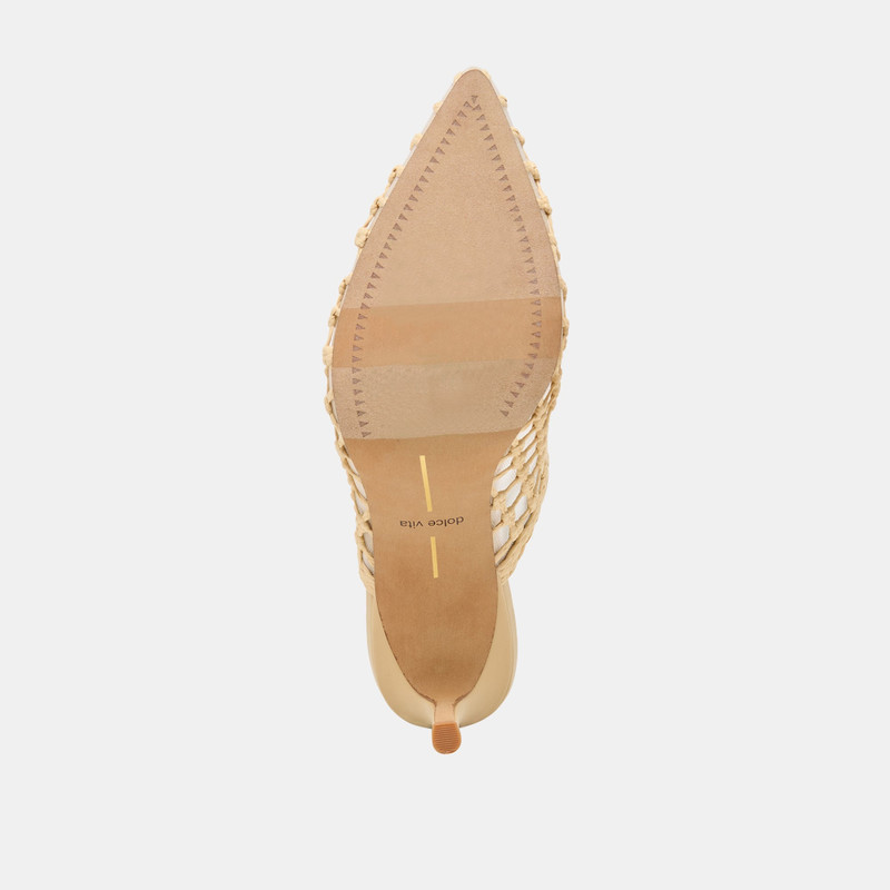 YAEL HEELS LT NATURAL WOVEN RAFFIA 9