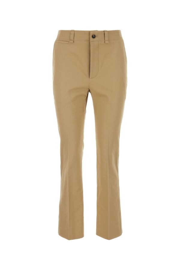 パンツ SAINT LAURENT Camel Cotton Pant SAINT LAURENT Belted pleated cotton-twill straight-leg pants