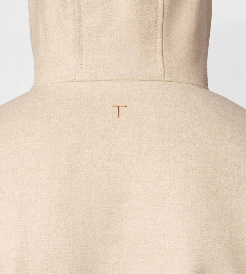 HOODED BOMBER JACKET IN WOOL - BEIGE 6