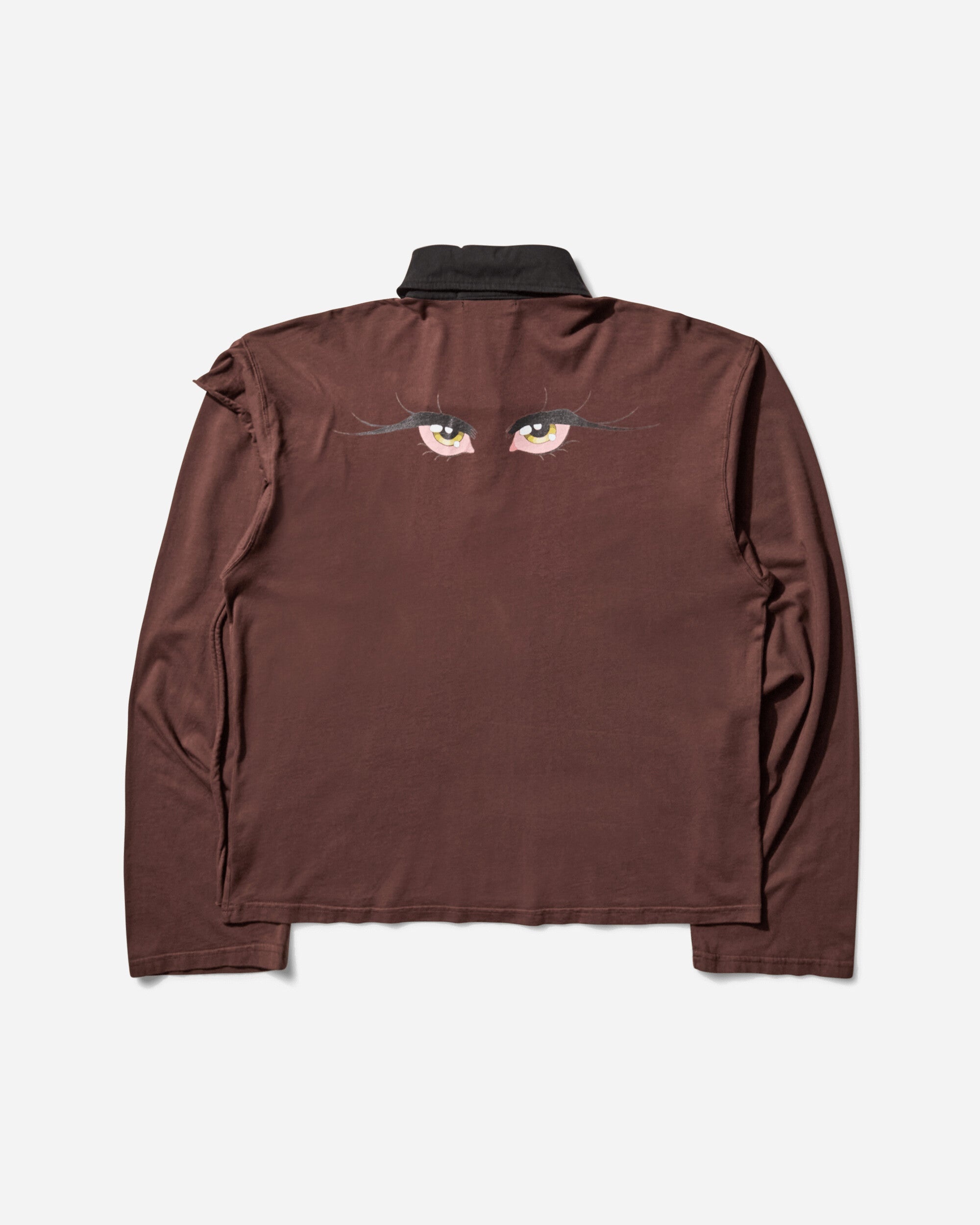 Women's Julien Ceccaldi Longsleeve Polo Dark Brown Wash - 2