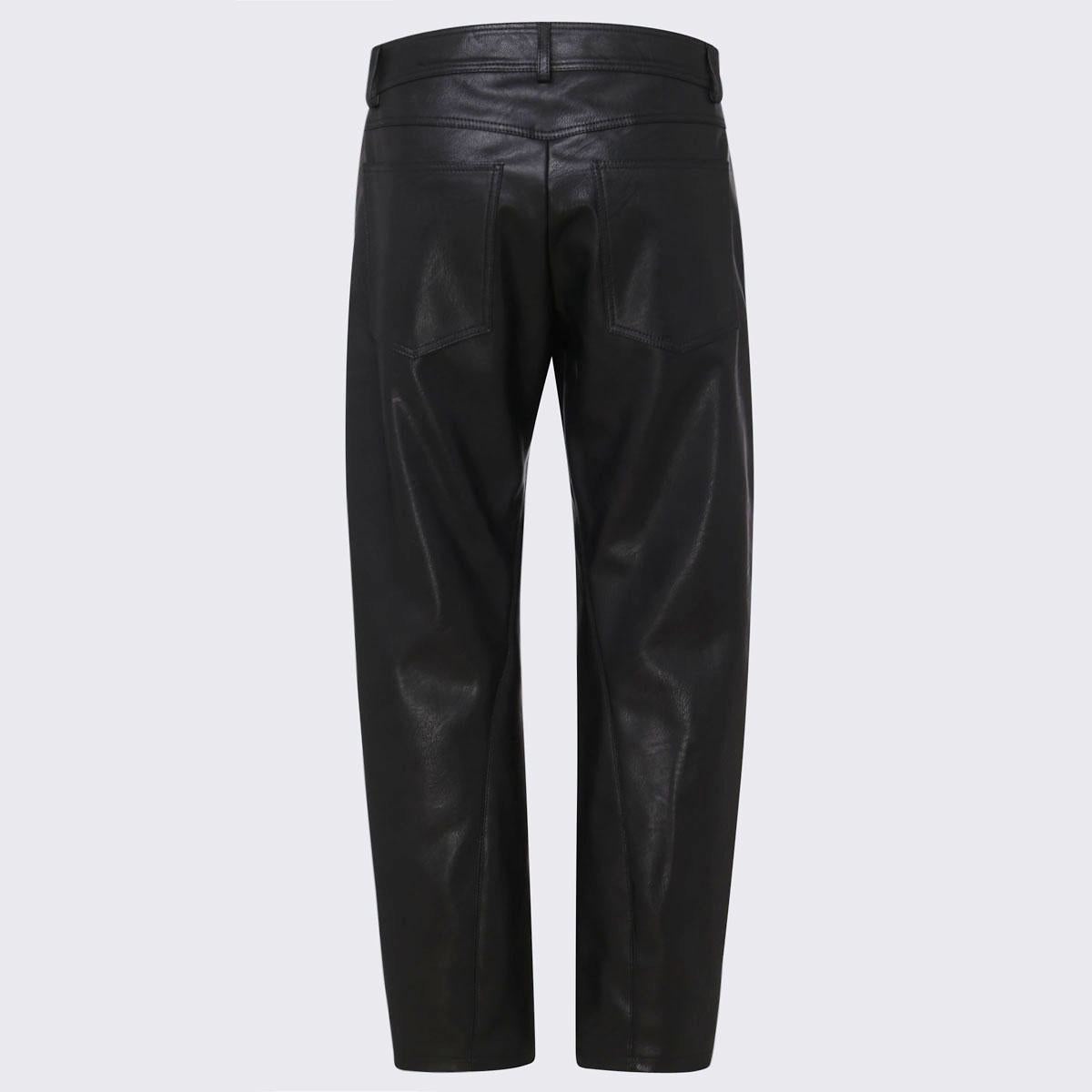 STELLA MCCARTNEY BLACK FAUX LEATHER PANTS - 2