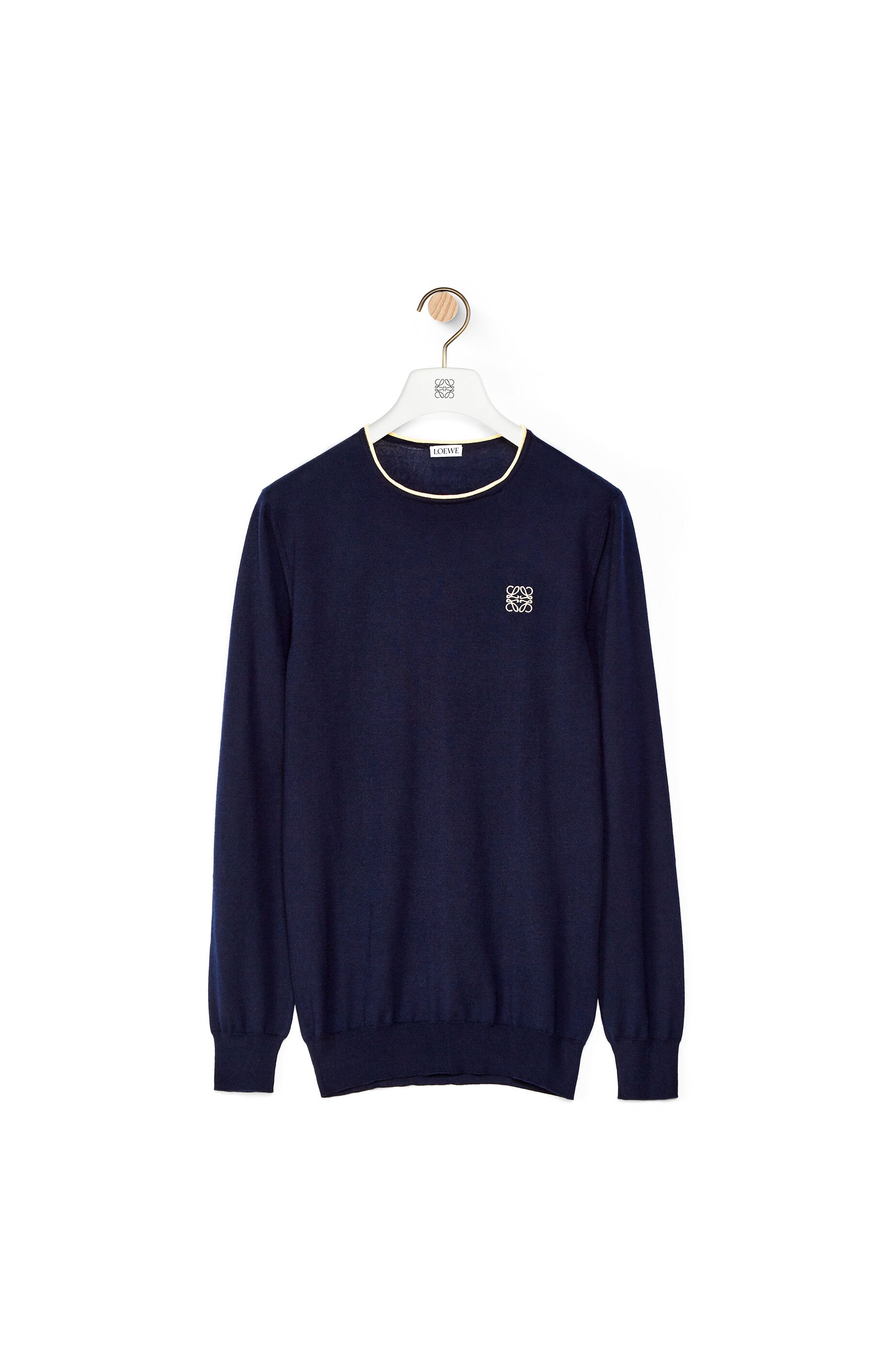 Anagram embroidered crewneck sweater in cashmere - 1