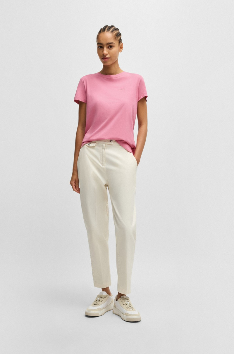 BOSS LOGO-DETAIL T-SHIRT IN COMPACT COTTON JERSEY outlook