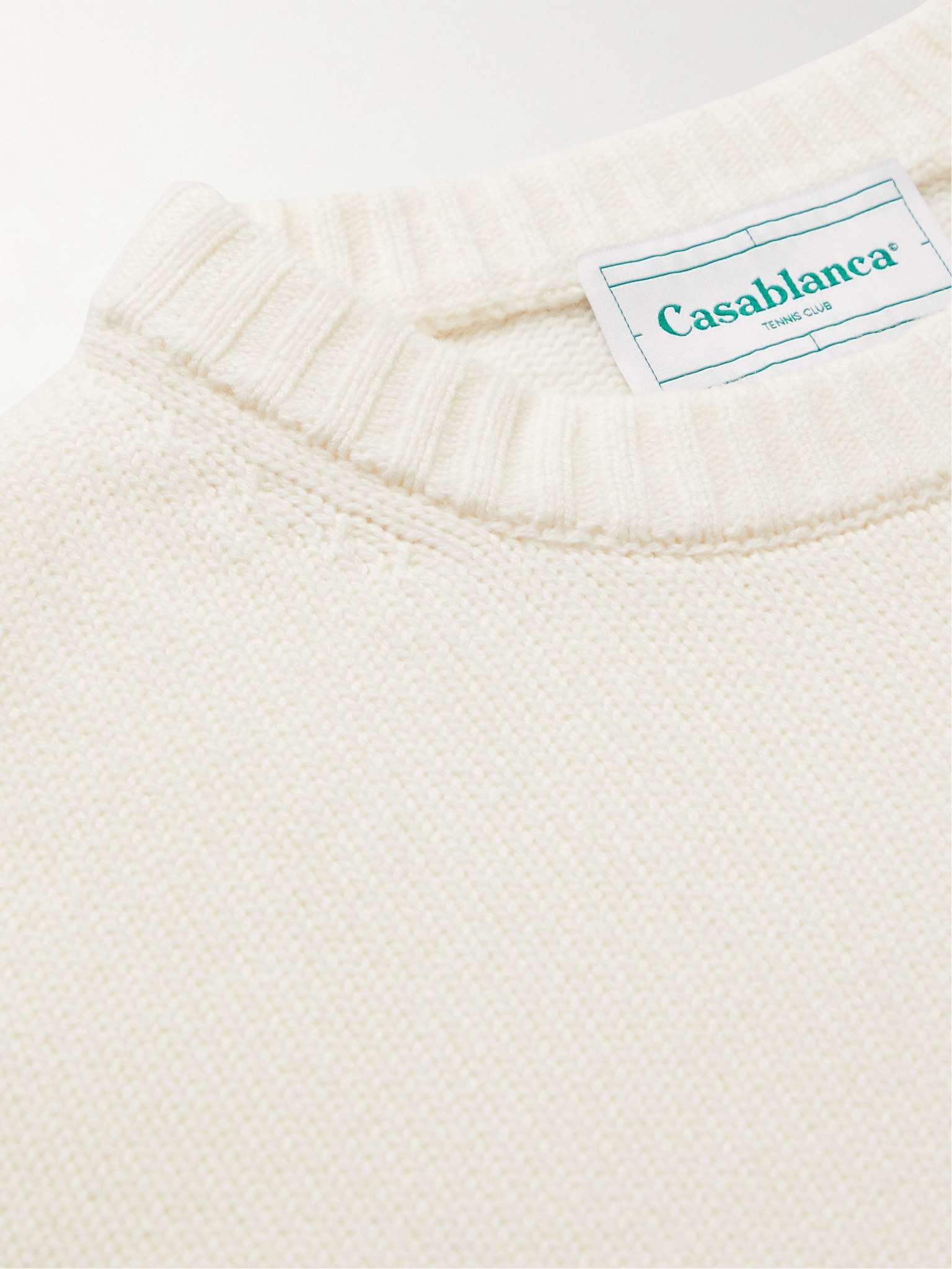 Logo-Embroidered Merino Wool and Cashmere-Blend Sweater - 3