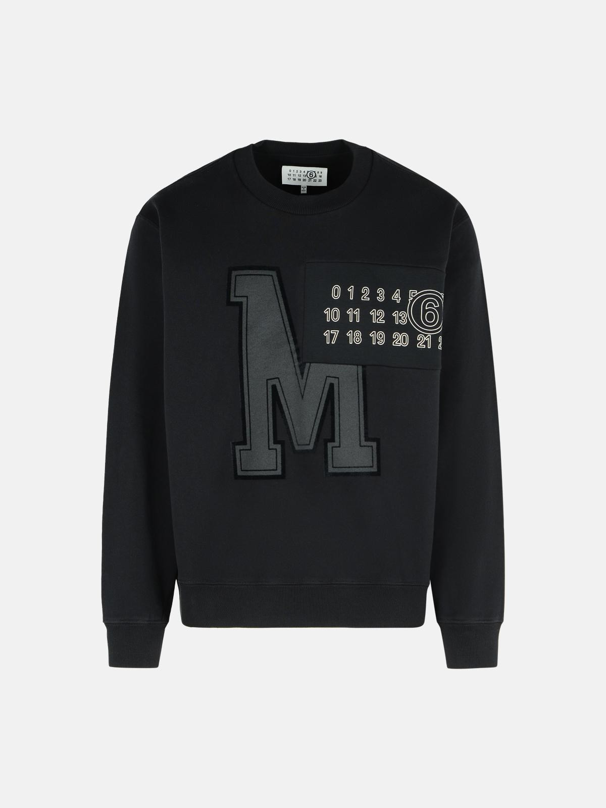 BLACK COTTON SWEATSHIRT - 1