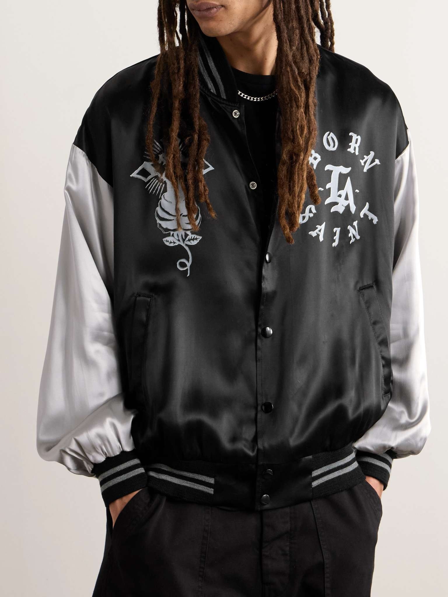 + Born X Raised Printed Satin-Twill Bomber Jacket - 4