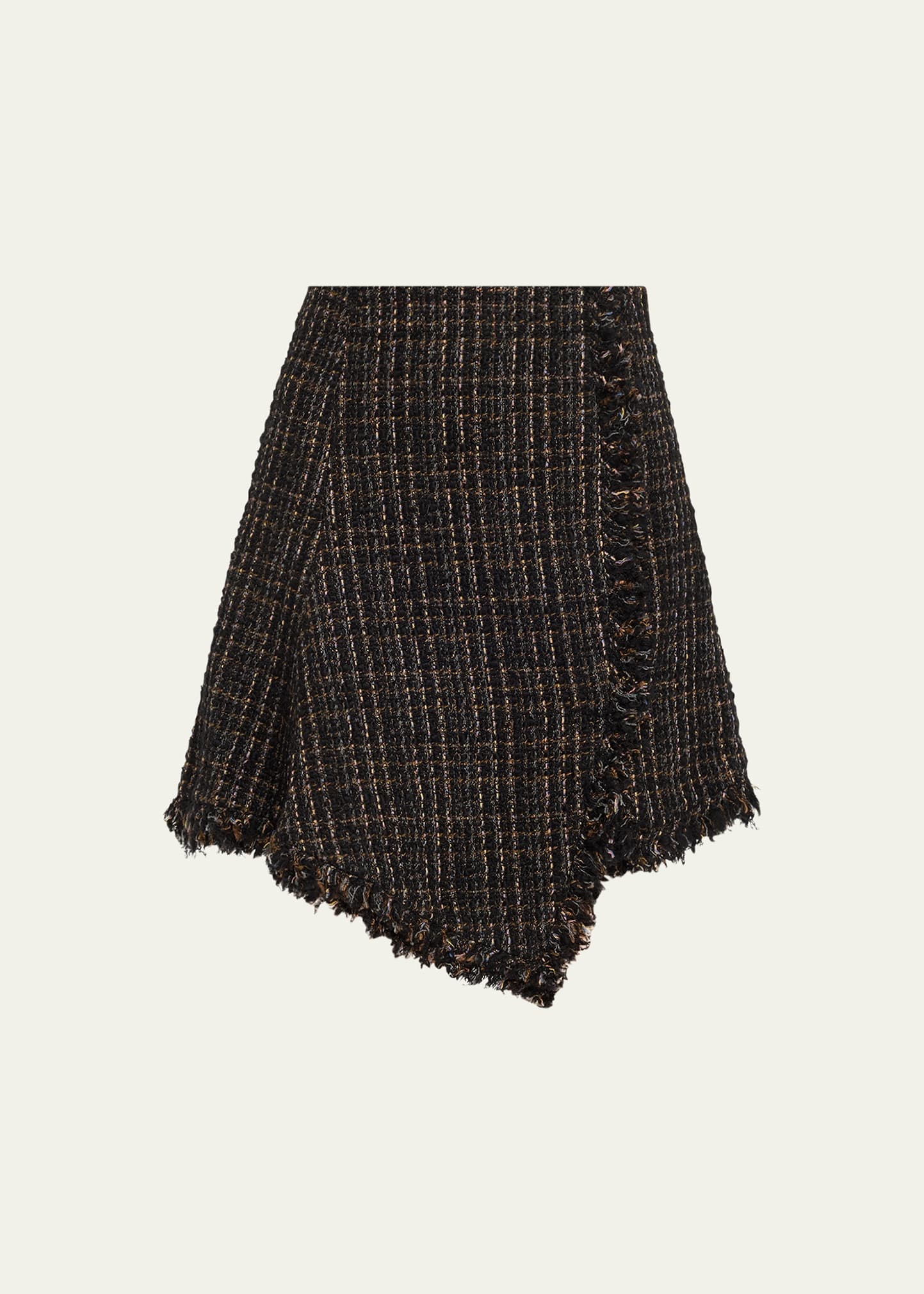 Tweed Asymmetric Mini Skirt - 1