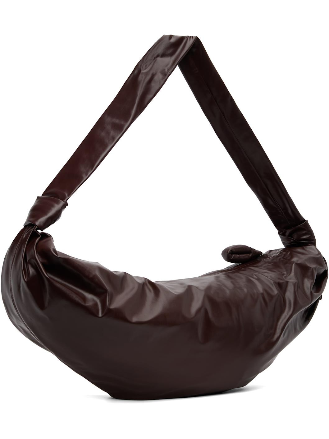 Brown Large Soft Croissant Bag - 3