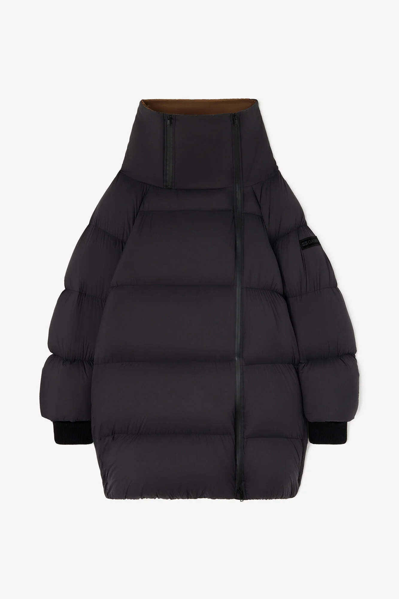 MAXI PUFFER IN BLACK FUTURE NYLON - 1