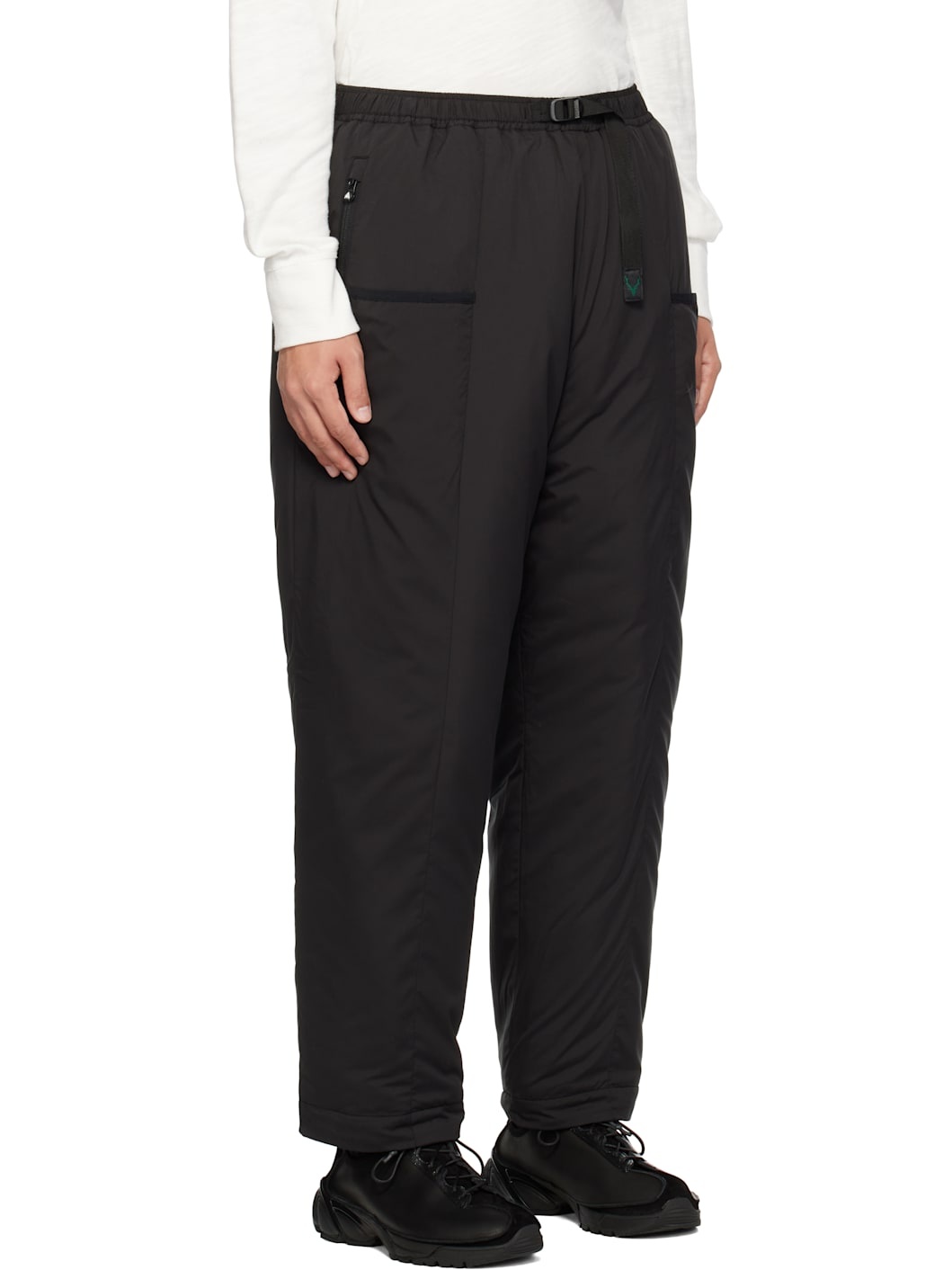 Black Insulator Belted Trousers - 2