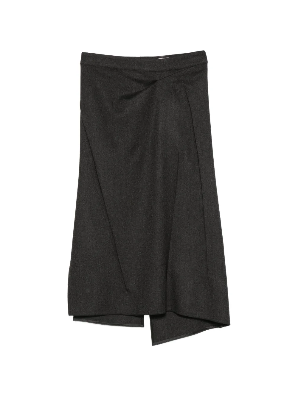 asymmetric draped midi skirt - 1