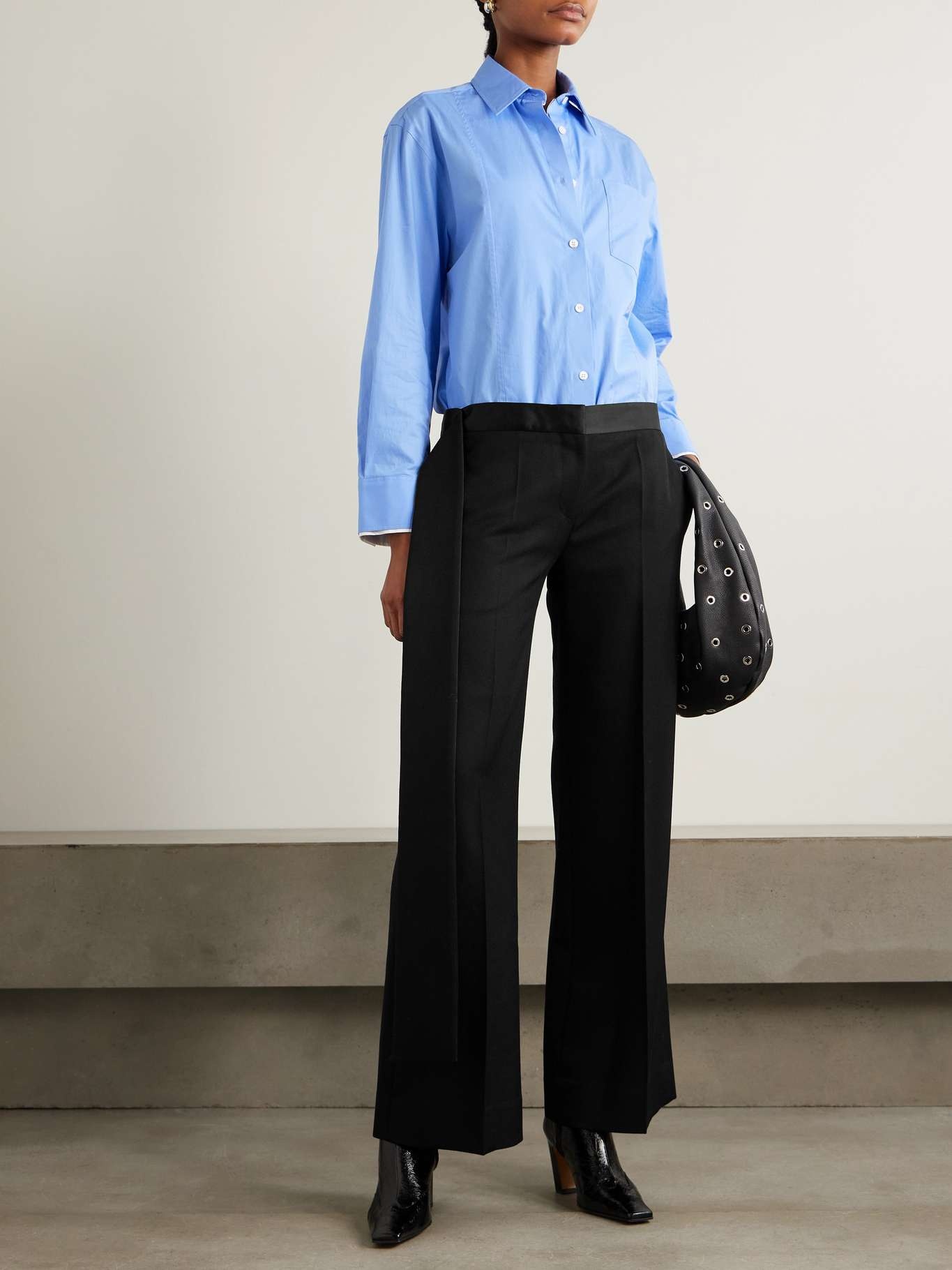 パンツ Victoria Beckham 'Satin Waistband' pants Satin Waistband Trouser In Ivory – Victoria Beckham Inc