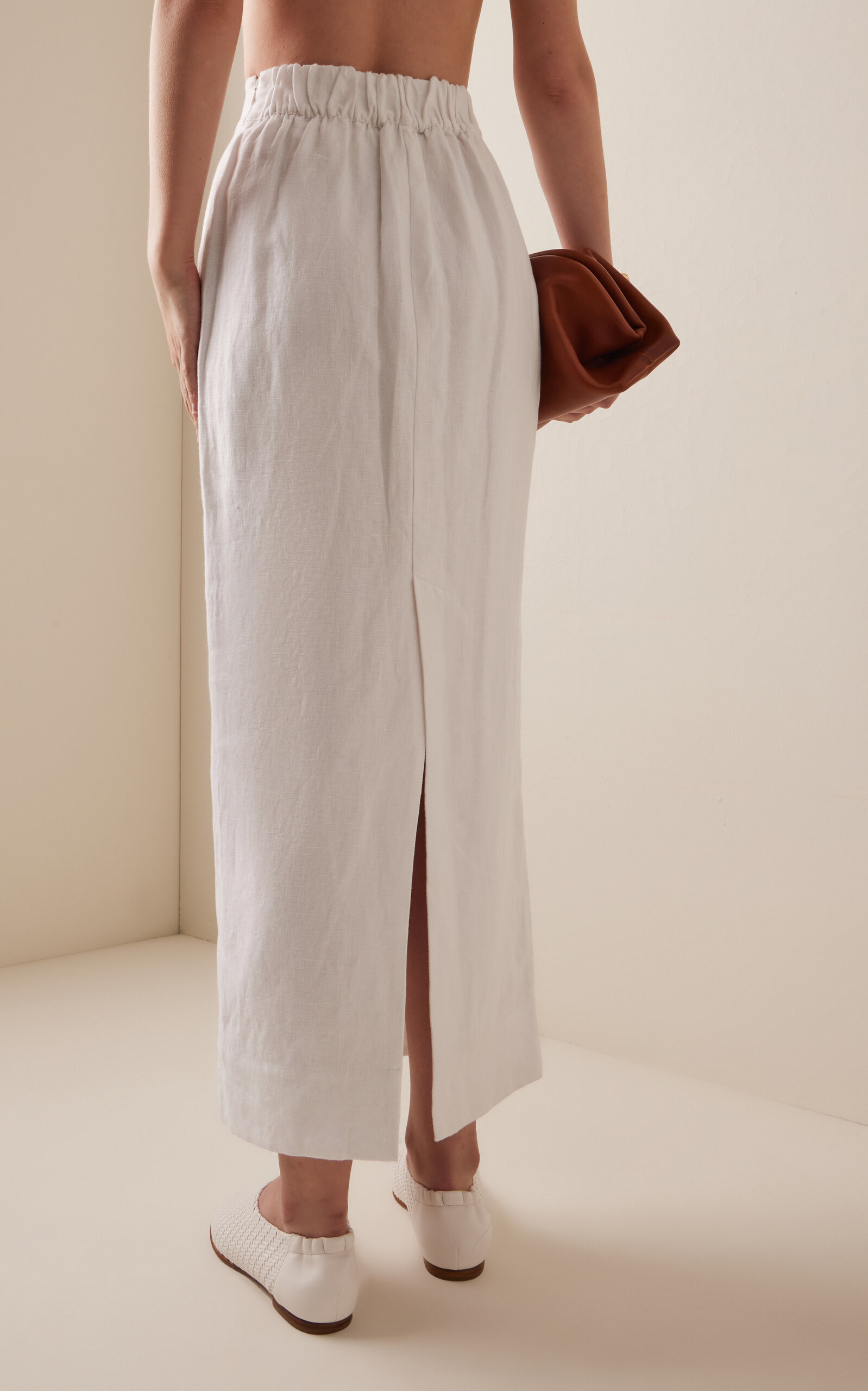 Exclusive Emma Linen Maxi Skirt ivory - 4