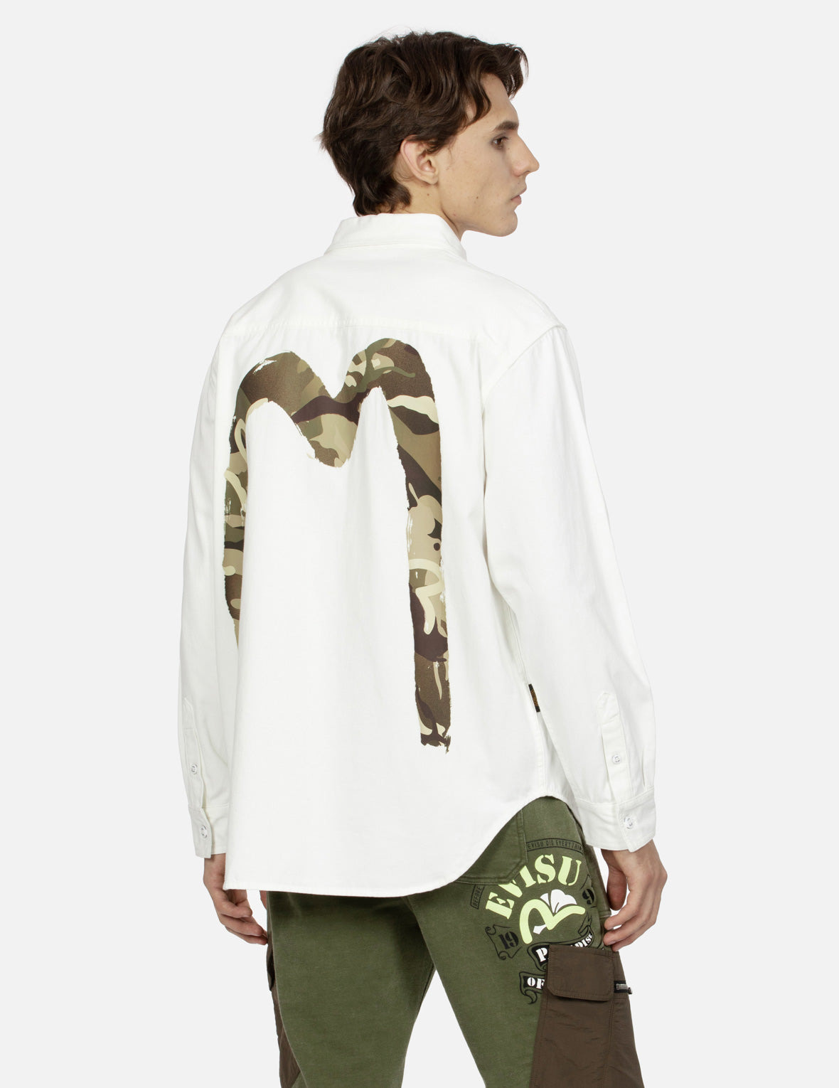 CAMOUFLAGE BRUSHSTROKE DAICOCK PRINT RELAX FIT SHIRT - 7
