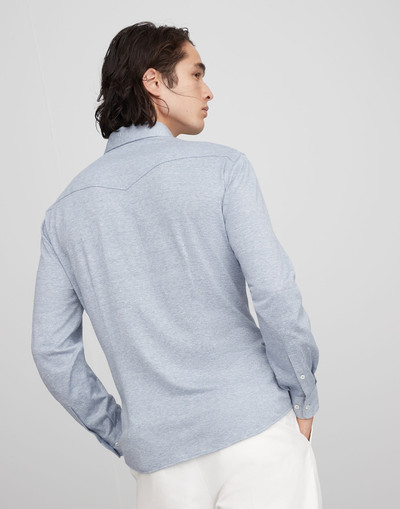 Brunello Cucinelli Linen and cotton jersey western shirt outlook
