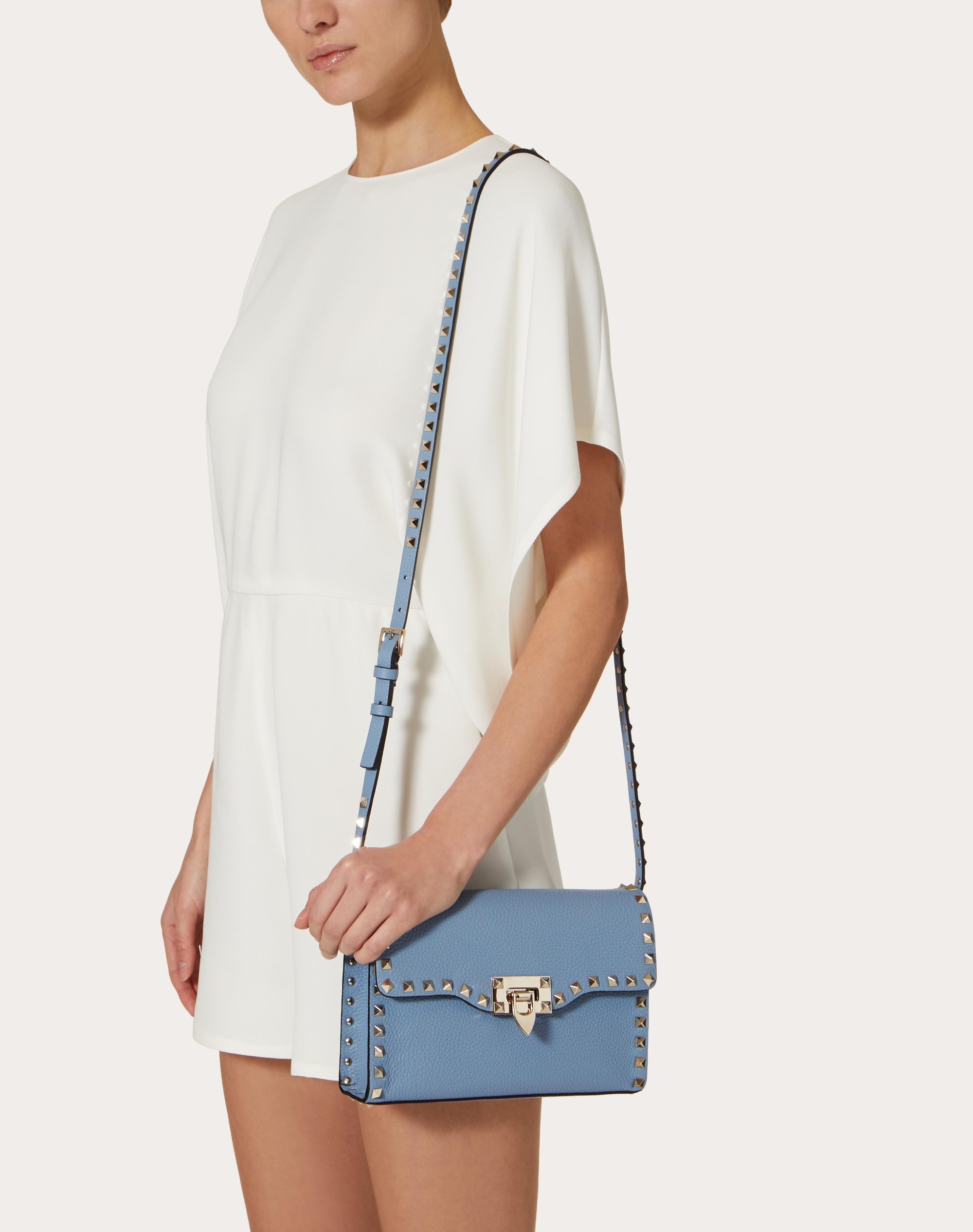 SMALL ROCKSTUD GRAINY CALFSKIN CROSSBODY BAG - 6