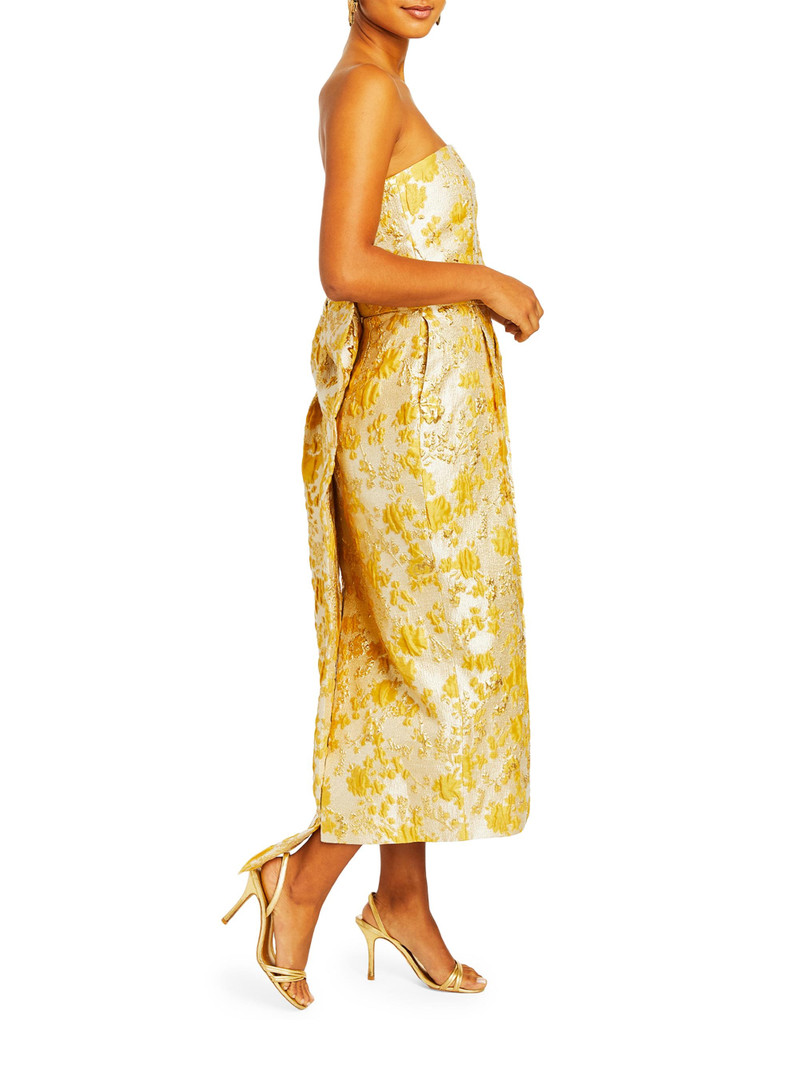 Women's Lorena Floral Jacquard Gown - Champagne Gold 3