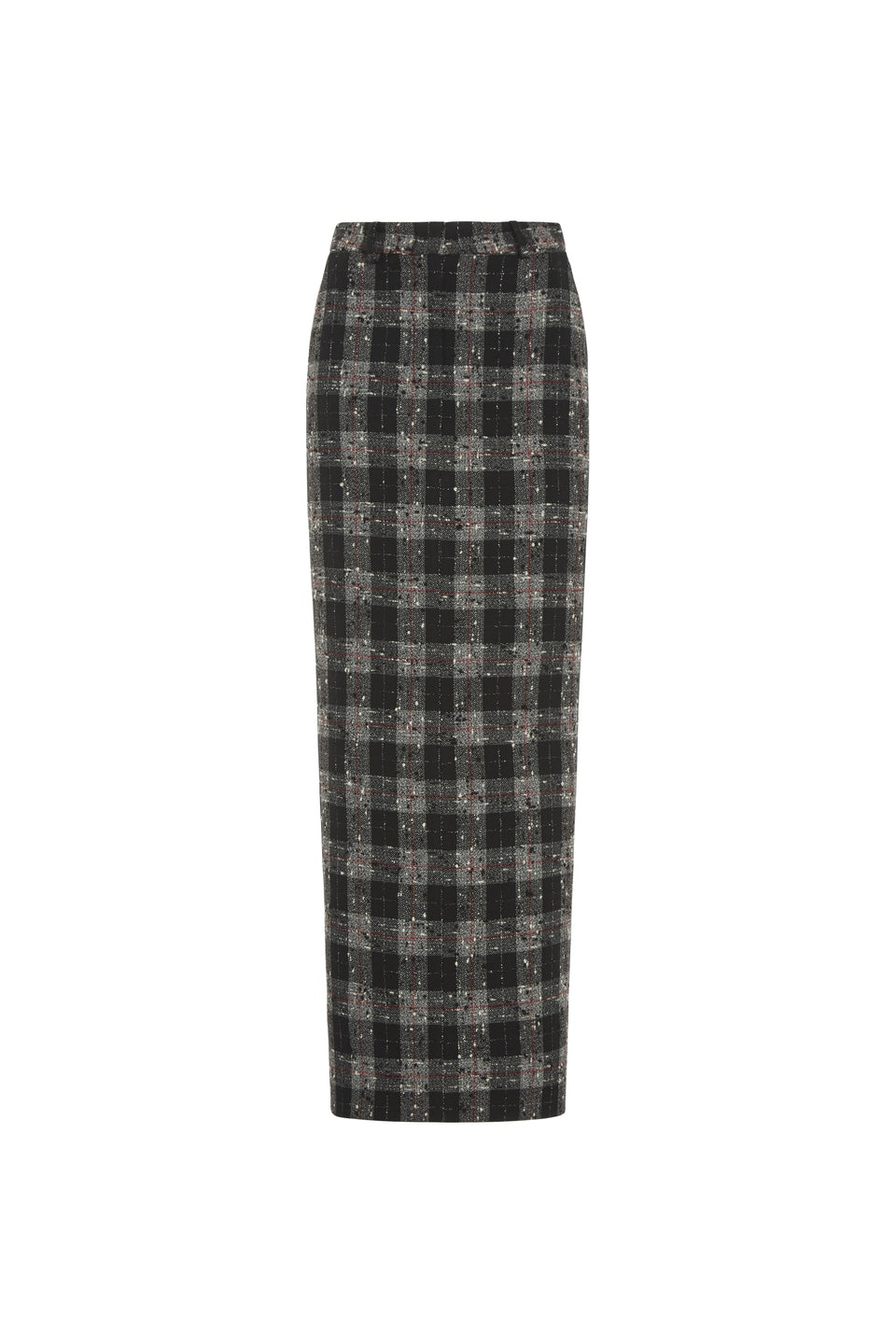 CHECKED LUREX WOOL LONG SKIRT - 1