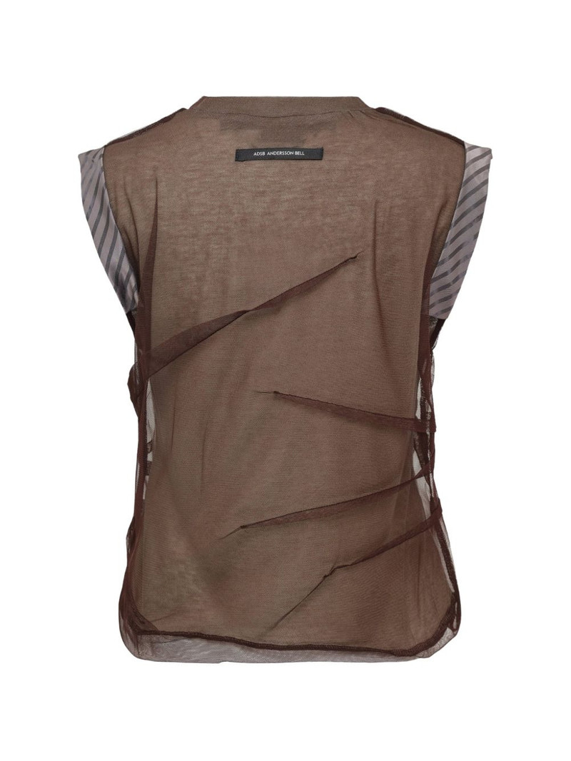 Andersson Bell logo-patch layered blouse outlook