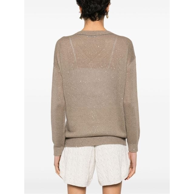 Beige sweater with sequins - 4