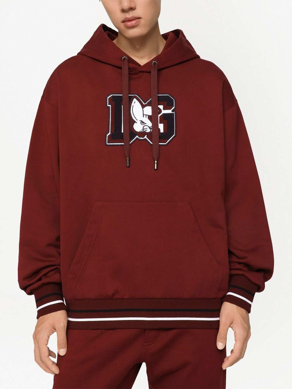 logo-patch cotton hoodie - 5