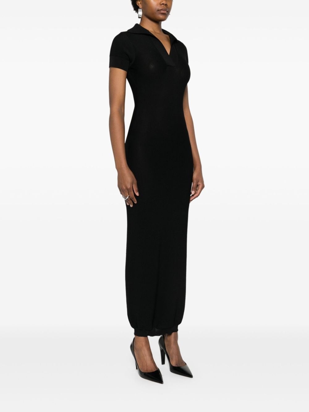 knitted maxi polo dress - 3