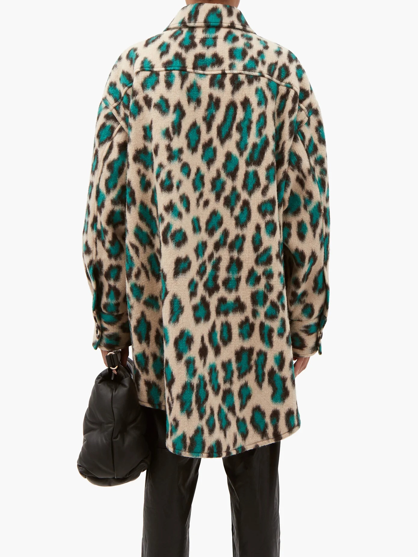 Leopard-patterned felt shirt jacket - 5