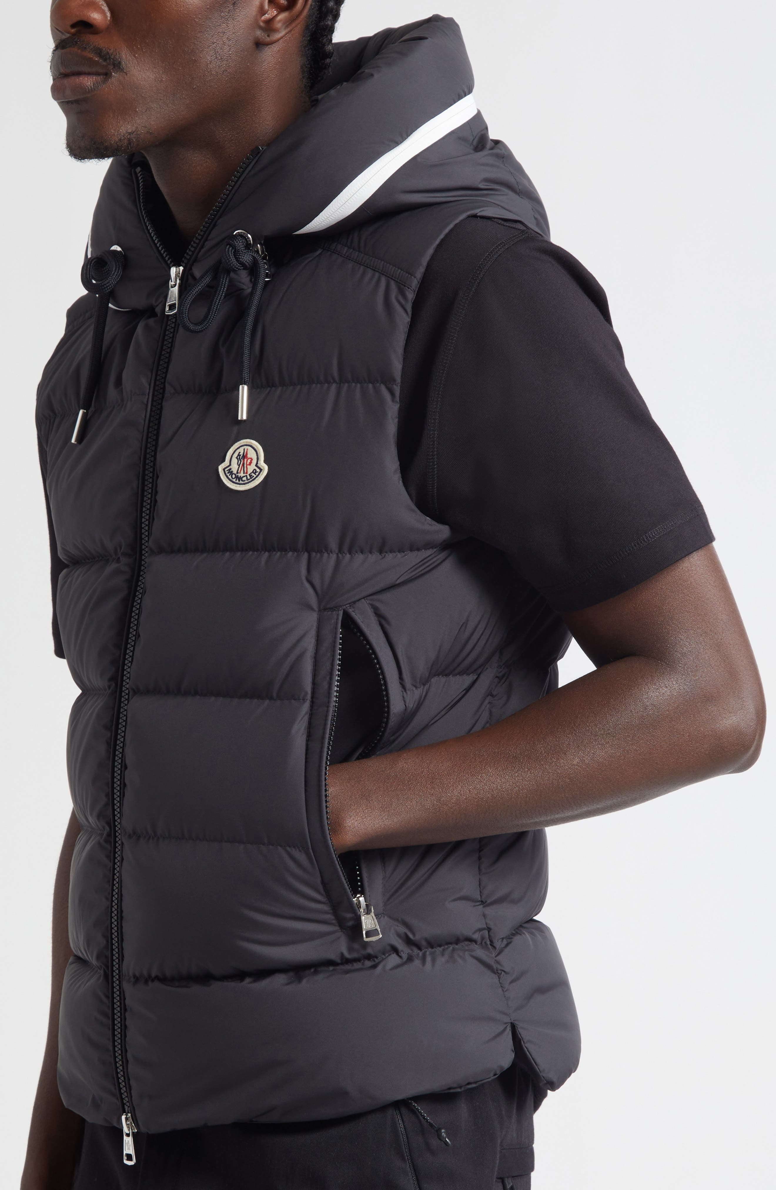 Moncler Cardamine Down Hooded Vest in Black at Nordstrom - 5