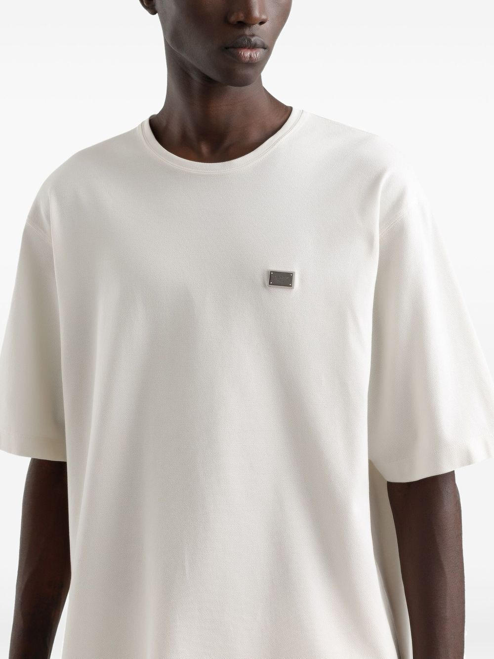 Dolce & Gabbana Men Cotton T-Shirt With Metal Tag - 4