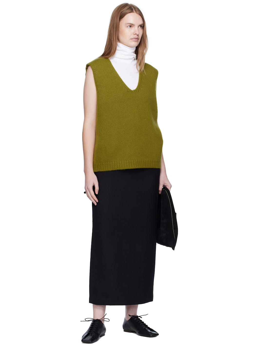 Green Cashmere Knit Vest - 4