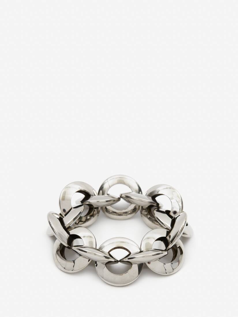 Women's Eyelet Chain Bracelet in Antique Silver - 1