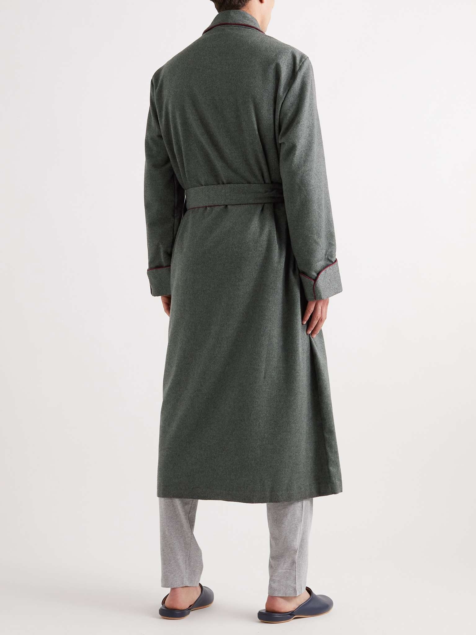 Duke Piped Cashmere Robe - 3