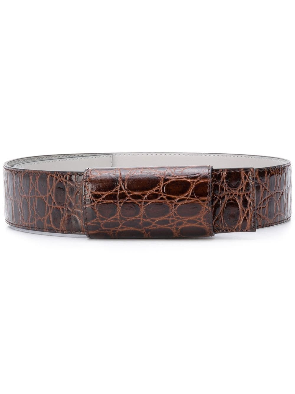 crocodile-embossed belt - 1