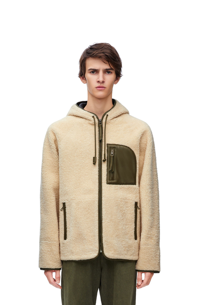 Hooded jacket in shearling 3
