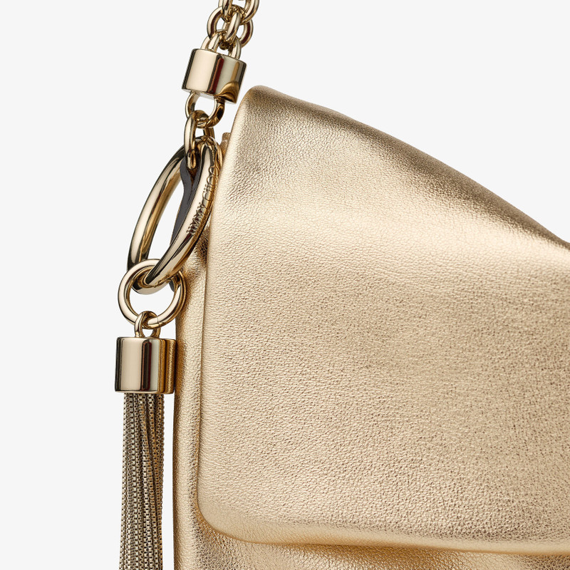 Callie Flap Gold Metallic Leather Shoulder Bag 4