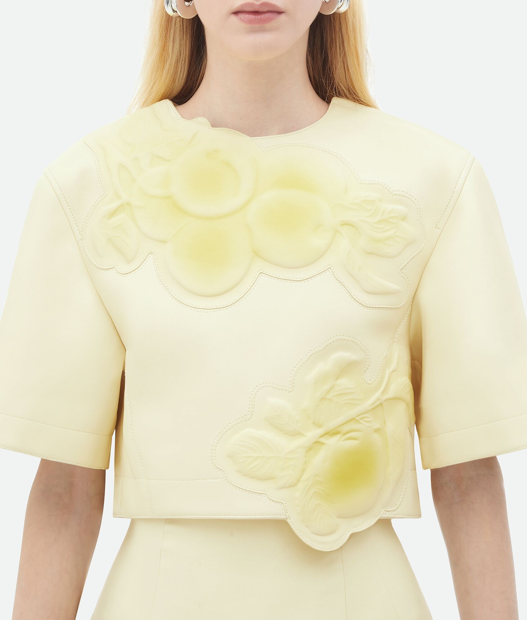 Leather Top With Embossed Fruit - 4
